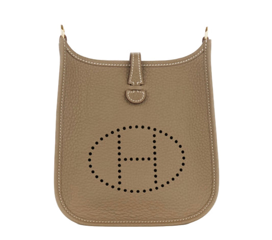 Hermes Mini Evelyn Etoupe Clemence Gold Hardware